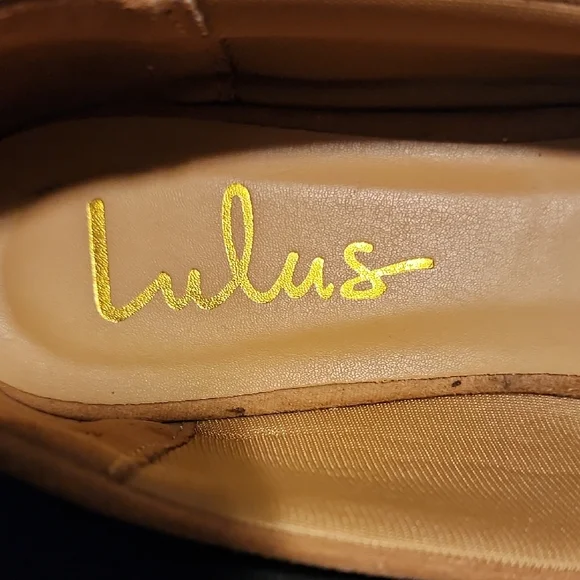 Lulu's NWOT Tan Leather Flats Slip-On Loafers - Picture 2 of 8